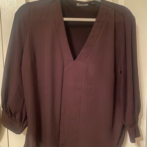 Elegant V-Neck Blouse in Plum